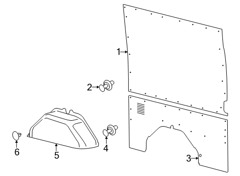 2025 Ford Transit-250 Interior Trim - Side Panel Diagram 5 - Thumbnail
