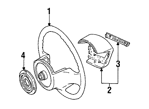 1993 Ford Thunderbird Steering Wheel & Trim Diagram