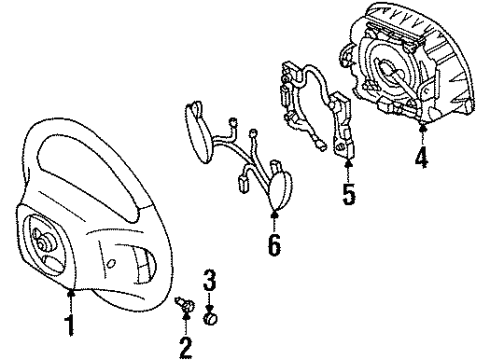 2001 Mercury Grand Marquis Steering Wheel & Trim Diagram
