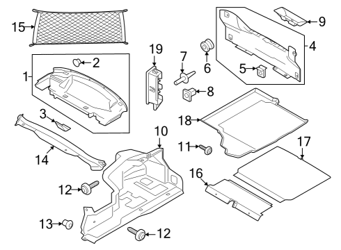2025 Ford Mustang Interior Trim - Rear Body Diagram 2 - Thumbnail