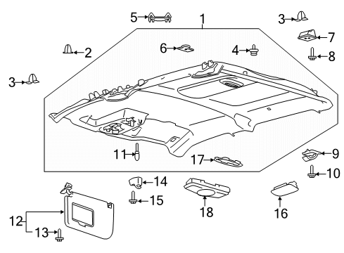 2016 Ford F-150 Dome Lamp Diagram for EM2Z-13776-AB