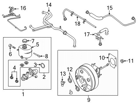 2022 Ford F-350 Super Duty Kit - Master Cylinder Repair Diagram for HC3Z-2140-G