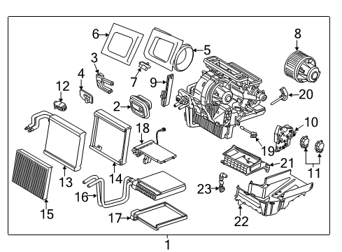 2018 Ford Escape A/C Evaporator Components Diagram