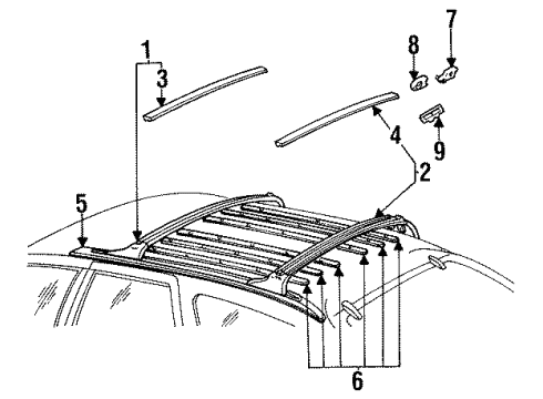1992 Mercury Sable Luggage Carrier Diagram 2 - Thumbnail