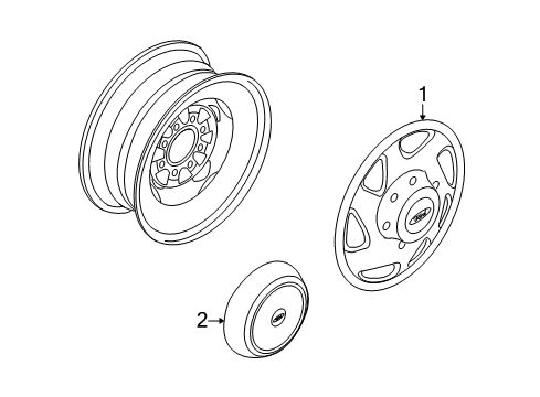 2010 Ford E-350 Super Duty Wheel Covers & Trim Diagram