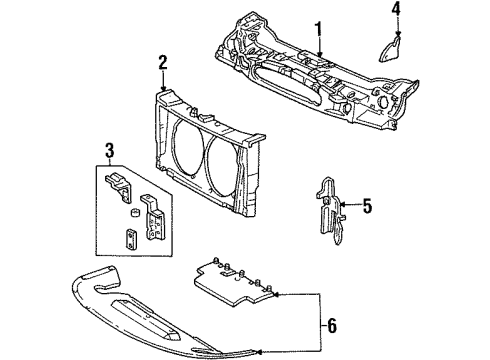1999 Mercury Sable Radiator Support Diagram for XF1Z-8A284-AA