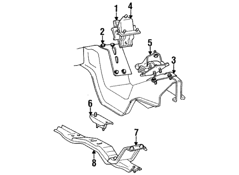 1997 Ford F-350 Engine & Trans Mounting Diagram 2 - Thumbnail