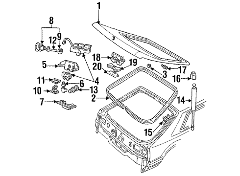 1992 Ford Mustang Gate & Hardware Diagram
