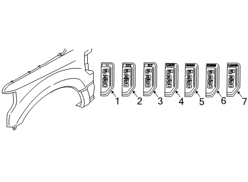 2022 Ford F-350 Super Duty Exterior Trim - Fender Diagram