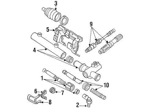 1990 Mercury Topaz Steering Gear & Linkage Diagram 2 - Thumbnail