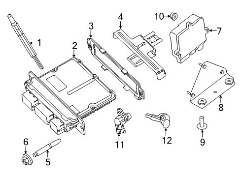 2017 Ford F-250 Super Duty ECM Bracket Diagram for BC3Z-12A659-D