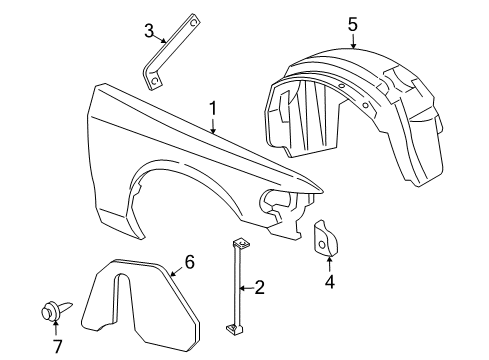 2003 Mercury Marauder Fender & Components Diagram