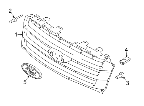 2016 Ford Expedition Grille & Components Diagram