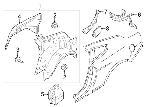 2025 Ford Mustang Inner Structure - Quarter Panel Diagram