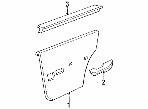 1985 Mercury Lynx Interior Trim - Rear Door Diagram
