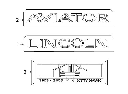 2005 Lincoln Aviator Exterior Trim - Lift Gate Diagram