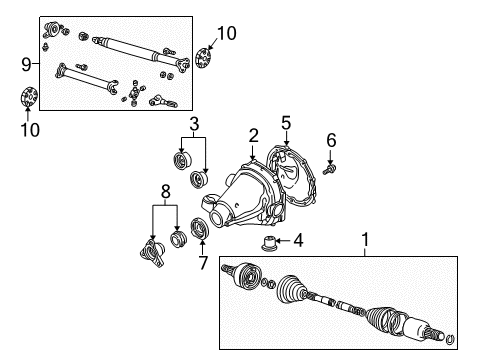 2005 Ford Thunderbird Axle Components - Rear Diagram