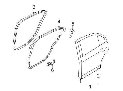 2006 Ford Fusion Door & Components Diagram 2 - Thumbnail