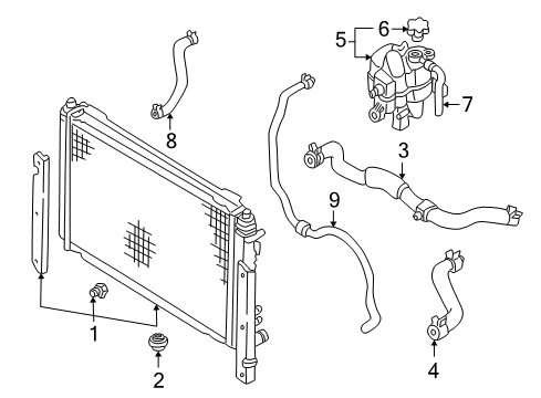 2001 Ford Escape Radiator & Components Diagram 2 - Thumbnail