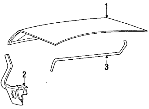 1984 Mercury Cougar Trunk Lid & Components Diagram