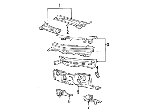 2000 Lincoln Town Car Cowl Diagram