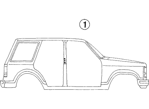 1998 Mercury Mountaineer Stripe Tape, Black, Driver Side Diagram for F3TZ7827743AJ