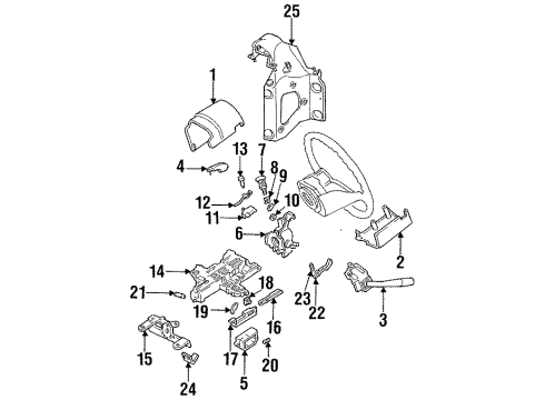 1993 Ford F-350 Steering Column Components Diagram