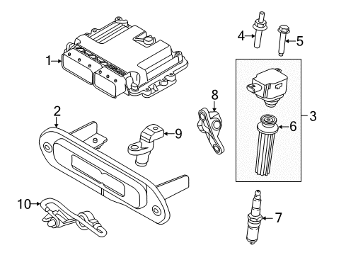 2014 Ford Edge PCM Bracket Diagram for CT4Z-12A659-A