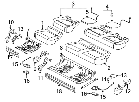 2019 Ford F-150 Seat Cushion Pad, Rear Passenger Side Diagram for FL3Z-16632A22-E