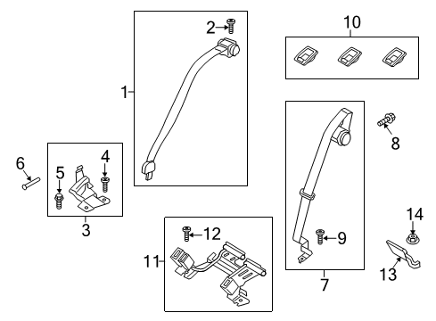 2017 Lincoln MKZ Rear Seat Belts Diagram