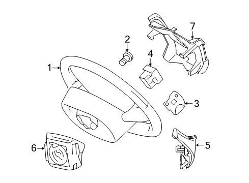 2011 Lincoln MKS Steering Wheel & Trim Diagram