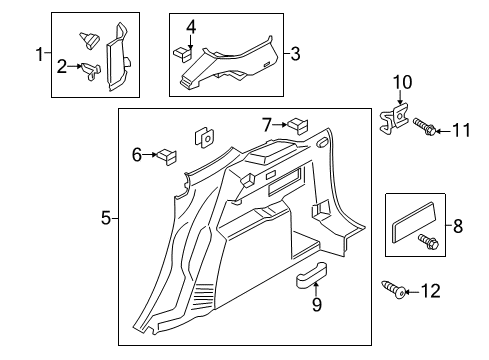 2015 Ford Escape Interior Trim - Quarter Panels Diagram 2 - Thumbnail