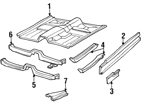 1996 Mercury Sable Extension, Front Inner Passenger Side Diagram for F6DZ-5410066-A