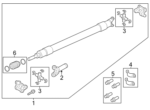 2025 Ford F-350 Super Duty Kit - Universal Joint Repair Diagram for LC3Z-4635-A