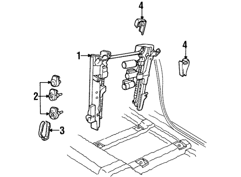 1996 Lincoln Continental Seat Track Diagram for F5OY5461710A