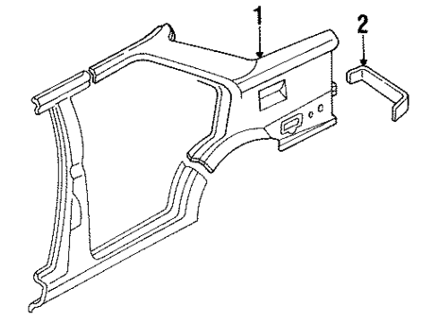 1995 Ford Escort Quarter Panel & Components Diagram 4 - Thumbnail
