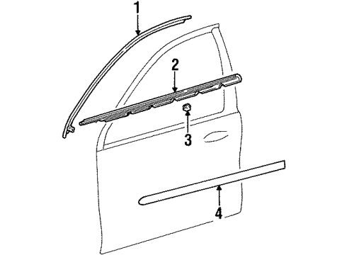 1997 Mercury Sable Exterior Trim - Front Door Diagram