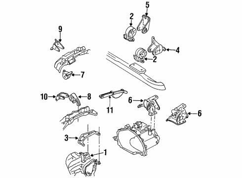 1999 Ford Contour Engine & Trans Mounting Diagram