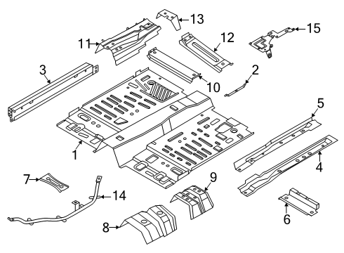 2024 Ford Maverick Floor & Rails Diagram