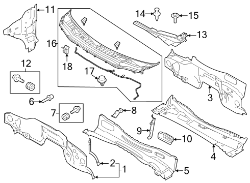 2023 Ford F-350 Super Duty Cab Cowl Diagram 3 - Thumbnail