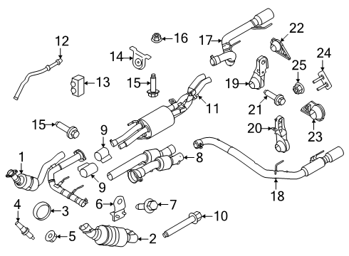 2024 Ford F-150 Exhaust Components Diagram 4 - Thumbnail