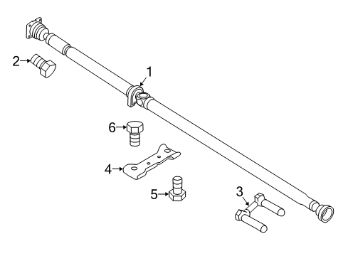 2013 Lincoln MKS Drive Shaft - Rear Diagram