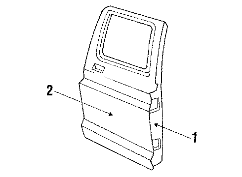 1984 Ford F-350 Door & Components Diagram 2 - Thumbnail