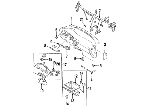 1997 Ford Aspire Finish Panel Diagram for F7BZ6104338AAA