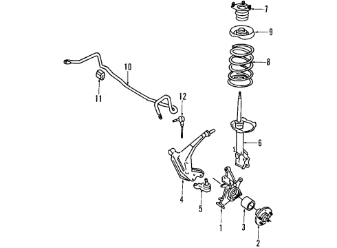 2000 Mercury Villager Lower Control Arm - Front Diagram