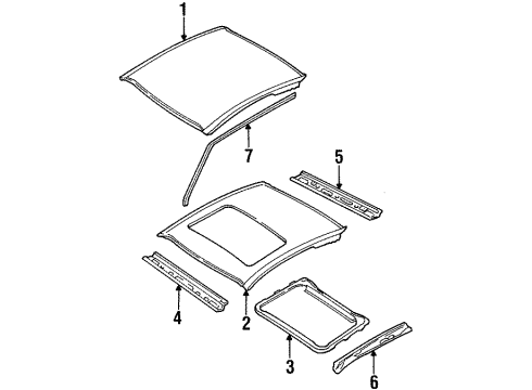 2003 Ford Escort Roof & Components Diagram
