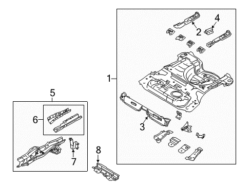 2012 Ford Fiesta Rear Floor & Rails Diagram 2 - Thumbnail