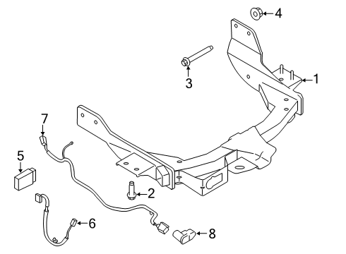 2016 Ford Transit-250 Trailer Hitch Components Diagram