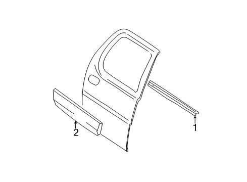 2003 Ford Explorer Sport Trac Exterior Trim - Rear Door Diagram