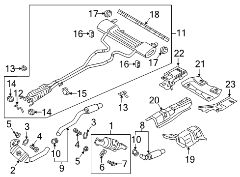 2018 Lincoln Continental Catalytic Converter Bracket, Passenger Side Diagram for F2GZ-5K291-B